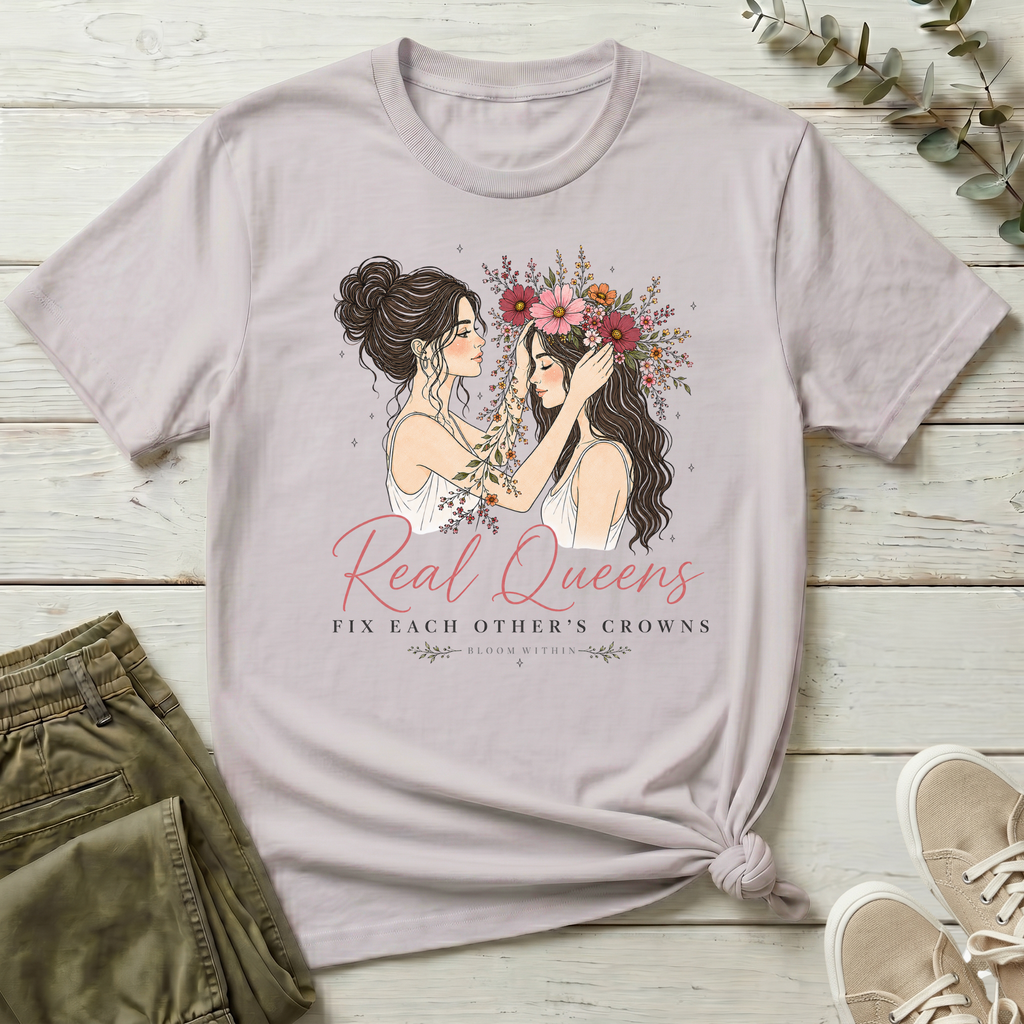 Real Queens Fix Each Other's Crowns T-Shirt | Bloom Within