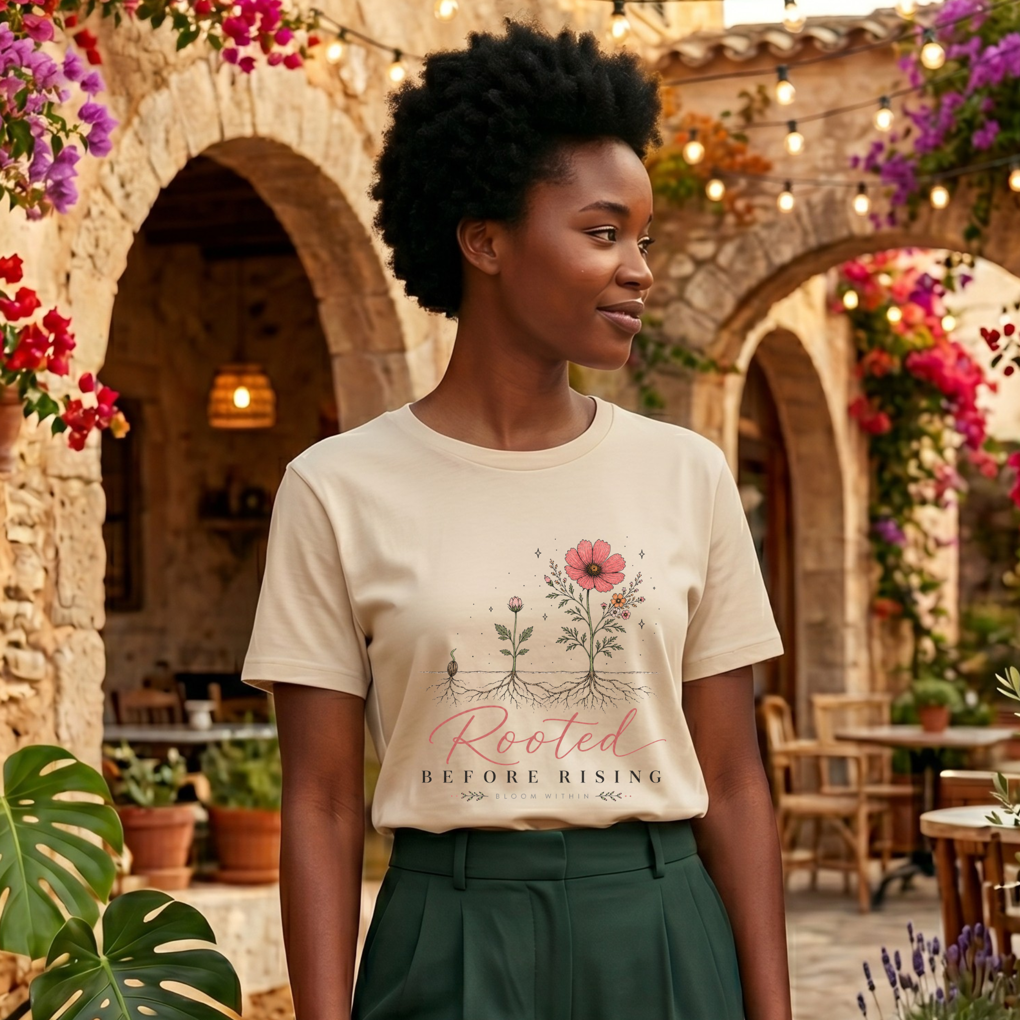 Rooted Before Rising T-Shirt | Bloom Within