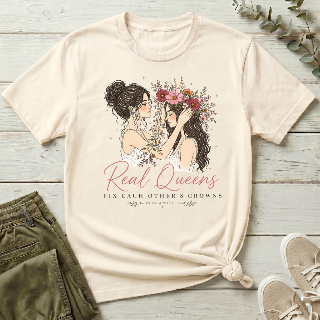 Real Queens Fix Each Other's Crowns T-Shirt | Bloom Within